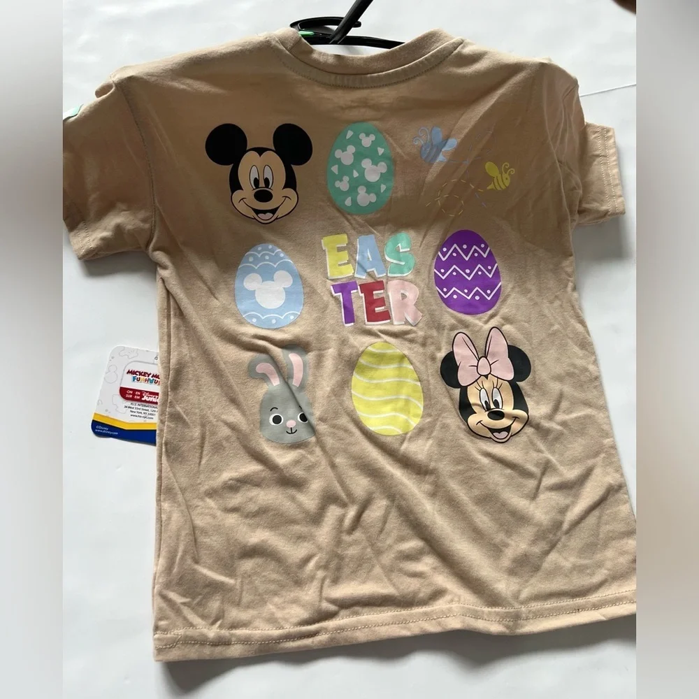 New MICKEY MOUSE KIDS TODDLERS EASTER SHIRT AND SHORT SET SUMMER Egg Minnie